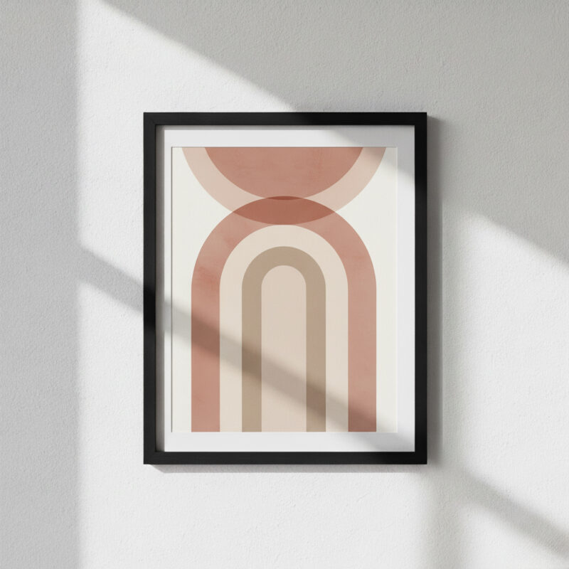 Terracotta Arches – Minimalist Geometric Wall Art Frame