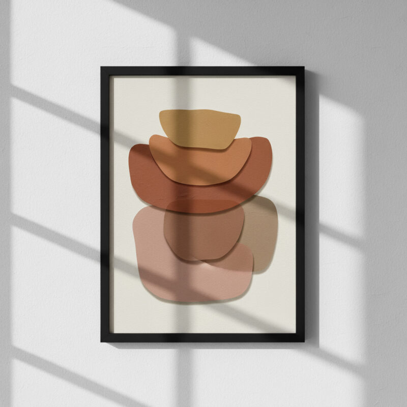 Minimalist Abstract Stacked Shapes Wall Art