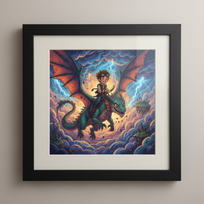 Fantasy Dragon Rider Wall Art
