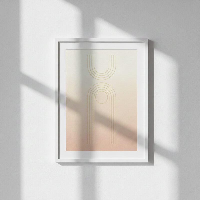 Pastel Sunrise Abstract Wall Frame – 8x12